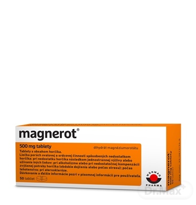 Magnerot 500 mg tablety pri nedostatku horčíka – 50 ks