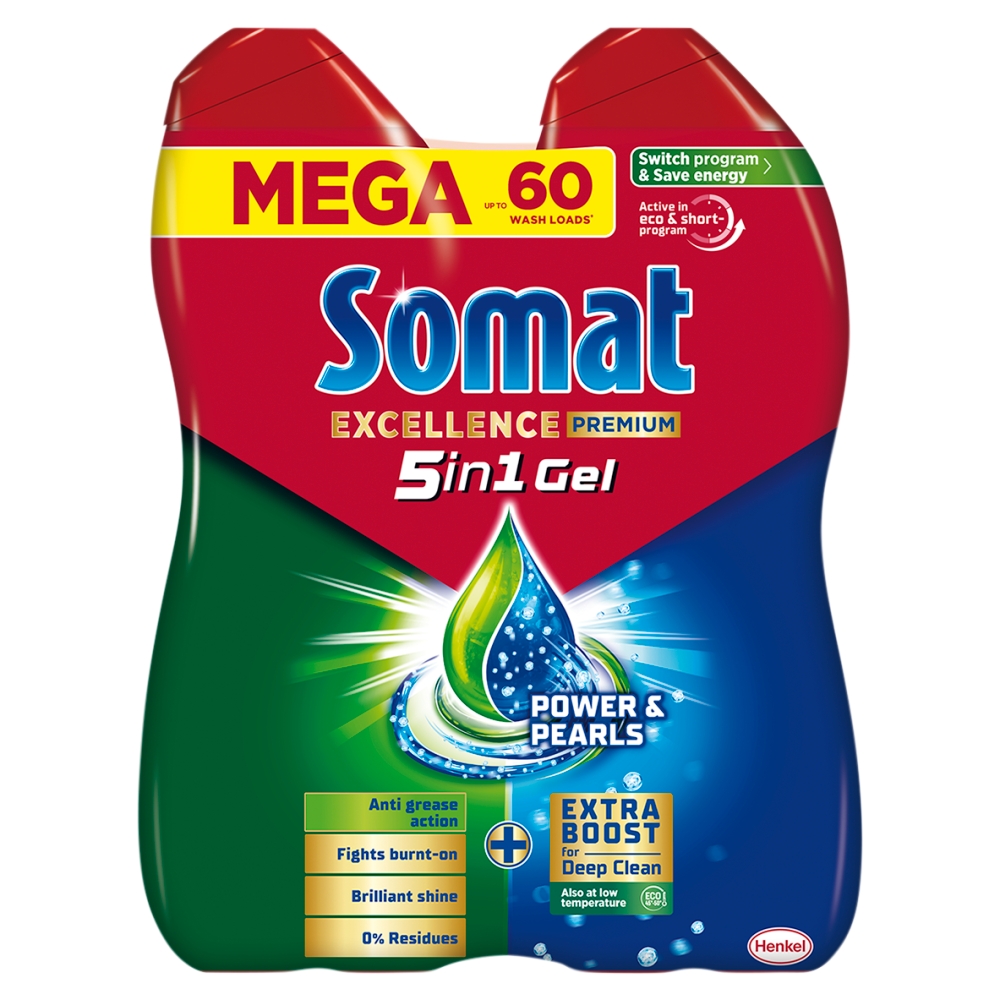 Somat Excellence 5in1 Anti-Grease duo gél do umývačky