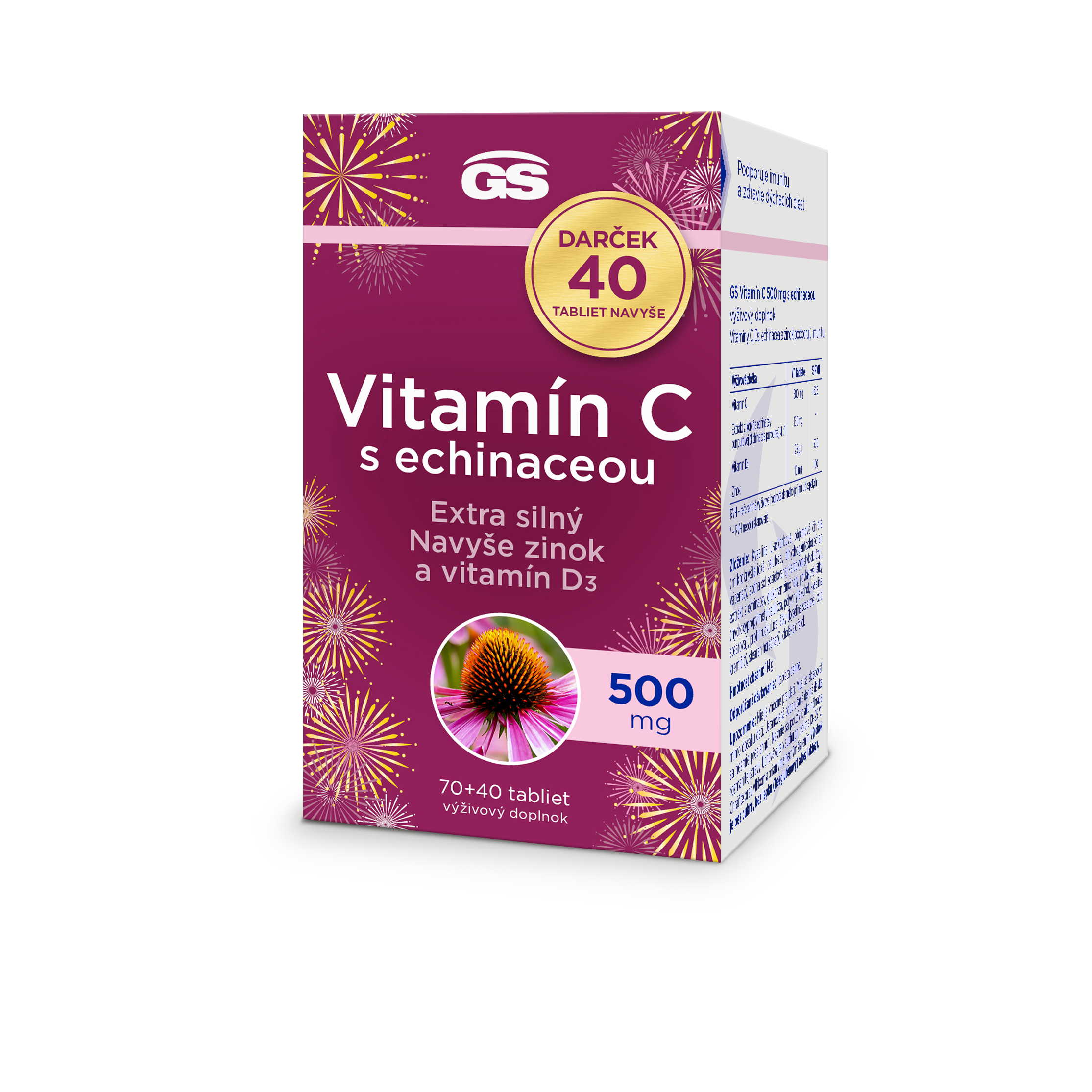 GS GS Vitamin C500 s echinaceou tbl. 70+40 darček