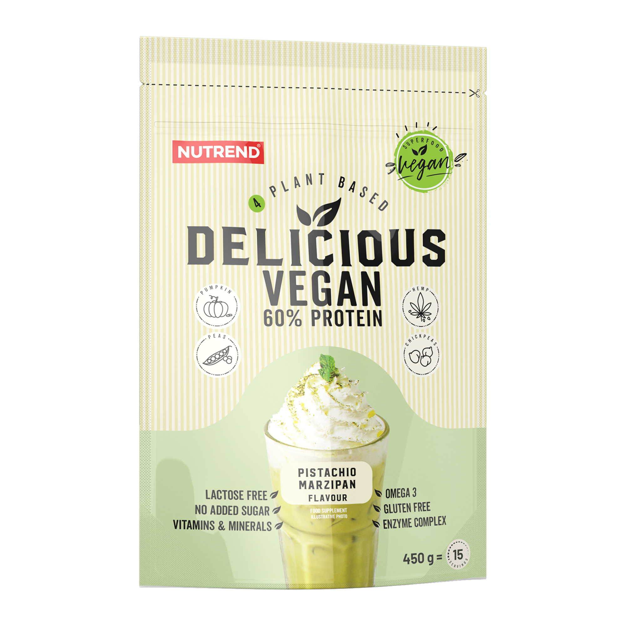 Nutrend Nutrend Delicious vegan protein, pistácia + marcipán