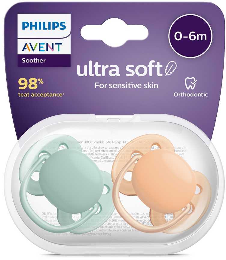 Philips AVENT Cumlík Philips Avent Ultrasoft Premium neutral 0-6m 2 ks