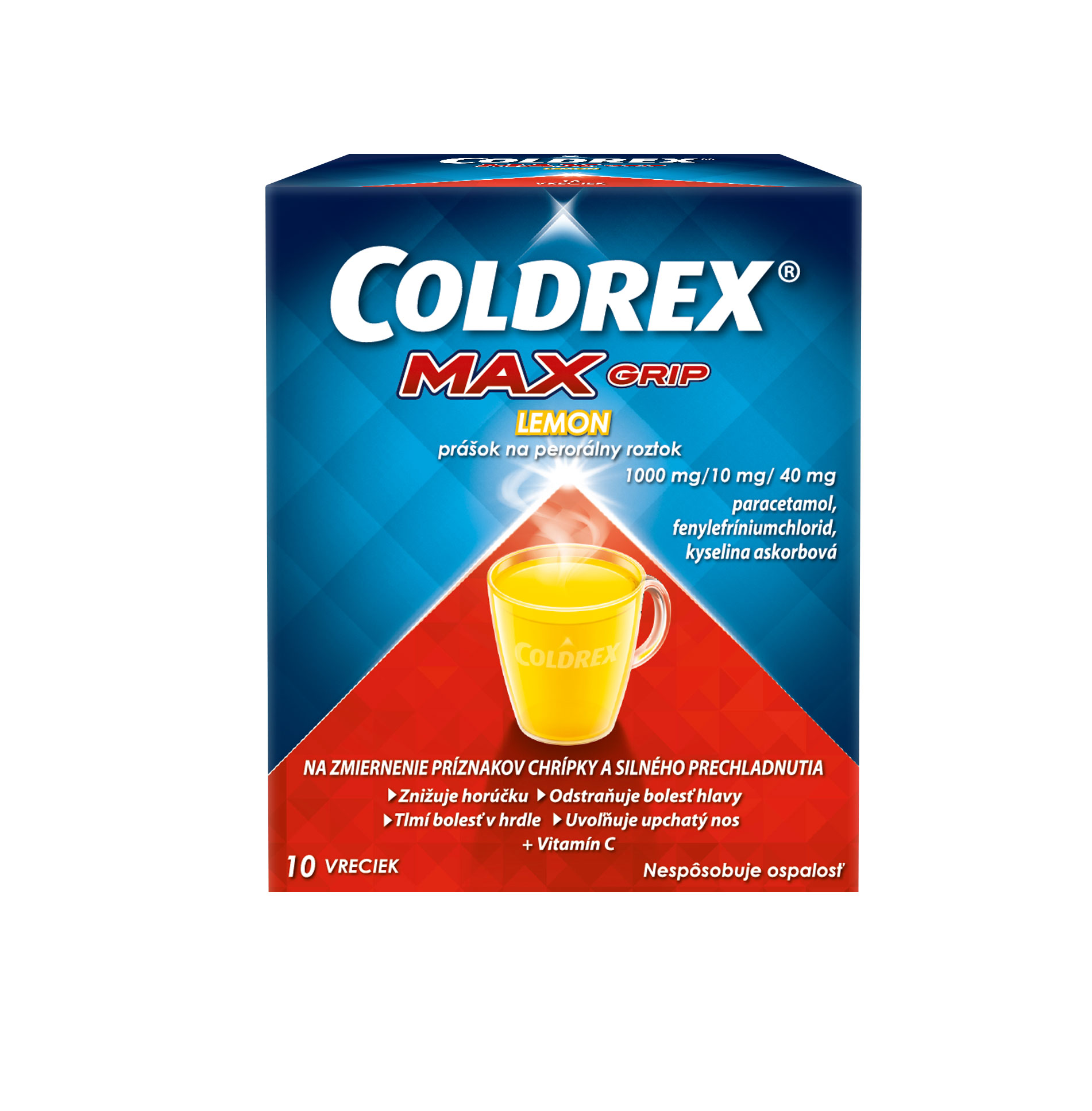 Coldrex Coldrex MaxGrip Citrón horúci nápoj pri chrípke a horúčke – 10 ks