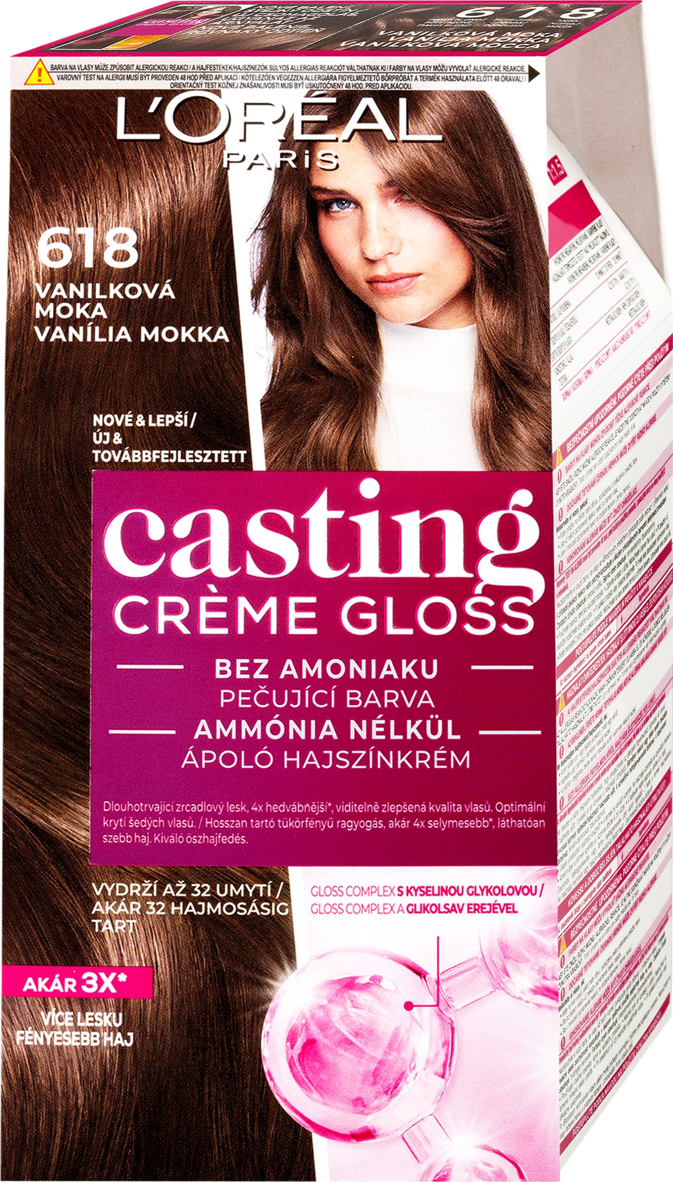 L'Oréal Paris L'Oréal Paris Casting Crème Gloss semipermanentná farba na vlasy 618 vanilková mocca