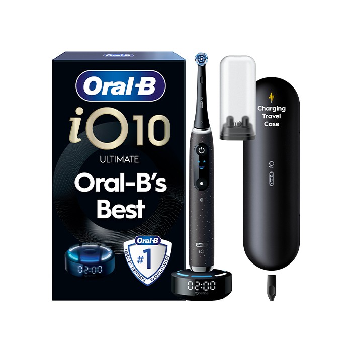 Oral-B Oral-B EK iO Series 10 Black + držiak zubnej kefky + cestovné púzdro