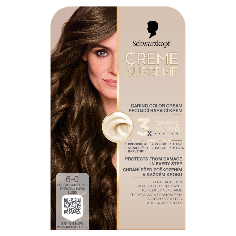 Schwarzkopf Creme Supreme 6-0 prirodzená tmavá blond farba na vlasy