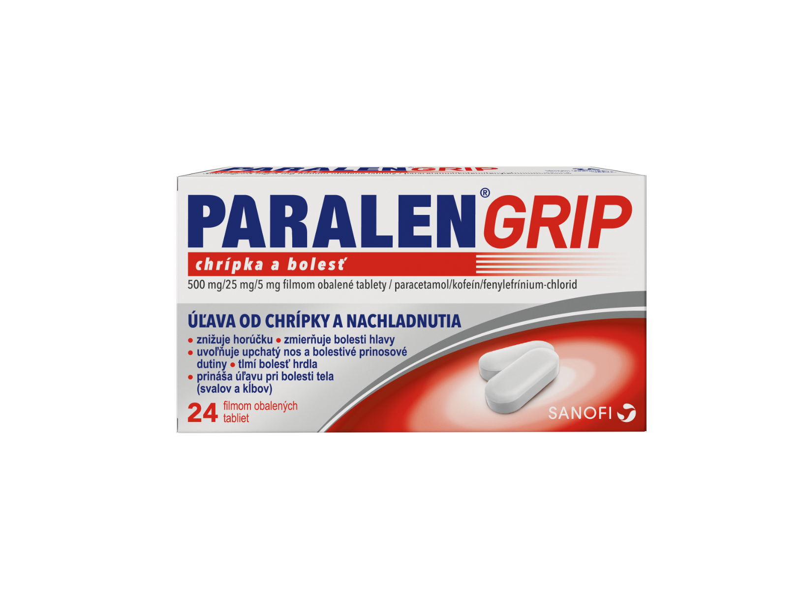 Paralen Grip Chrípka a bolesť tablety pri chrípke – 24 ks