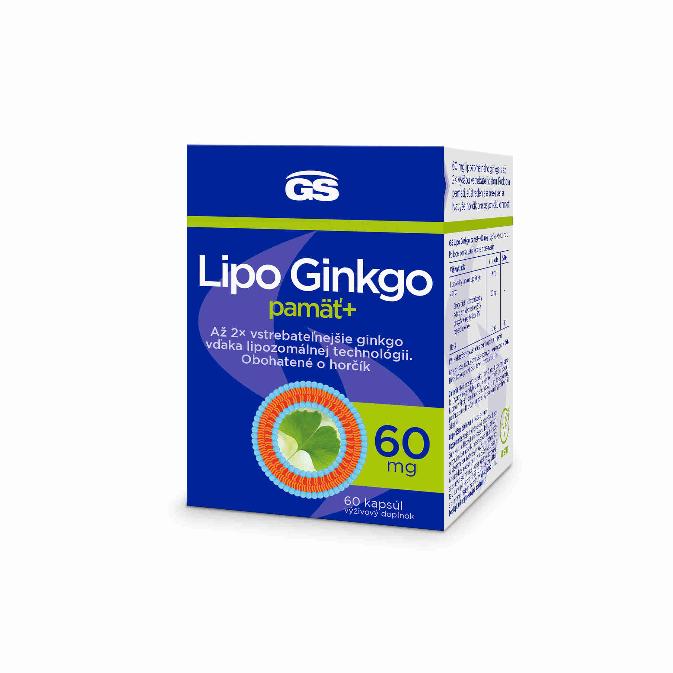 GS Lipo Ginkgo pamäť+ 60mg