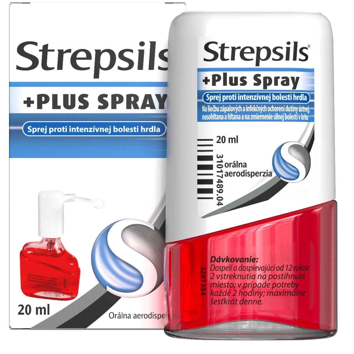 Strepsils Plus sprej pri silnej bolesti hrdla a zápale – 20 ml