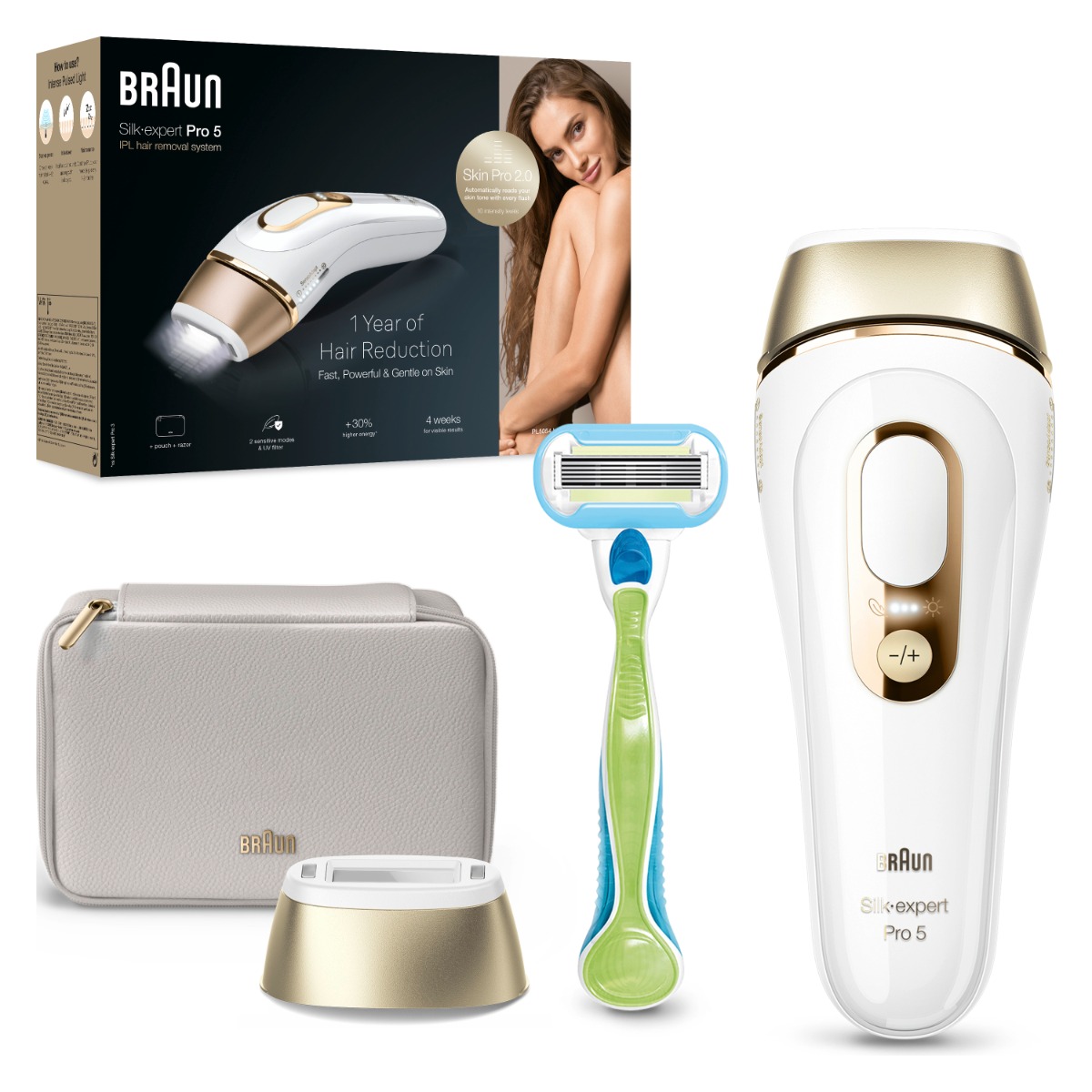 Braun Braun Ipl Silk·expert Pro 5, Odstraňovanie Chĺpkov v Pohodlí Domova, S Puzdro, 1 Hlavica, Pl5052