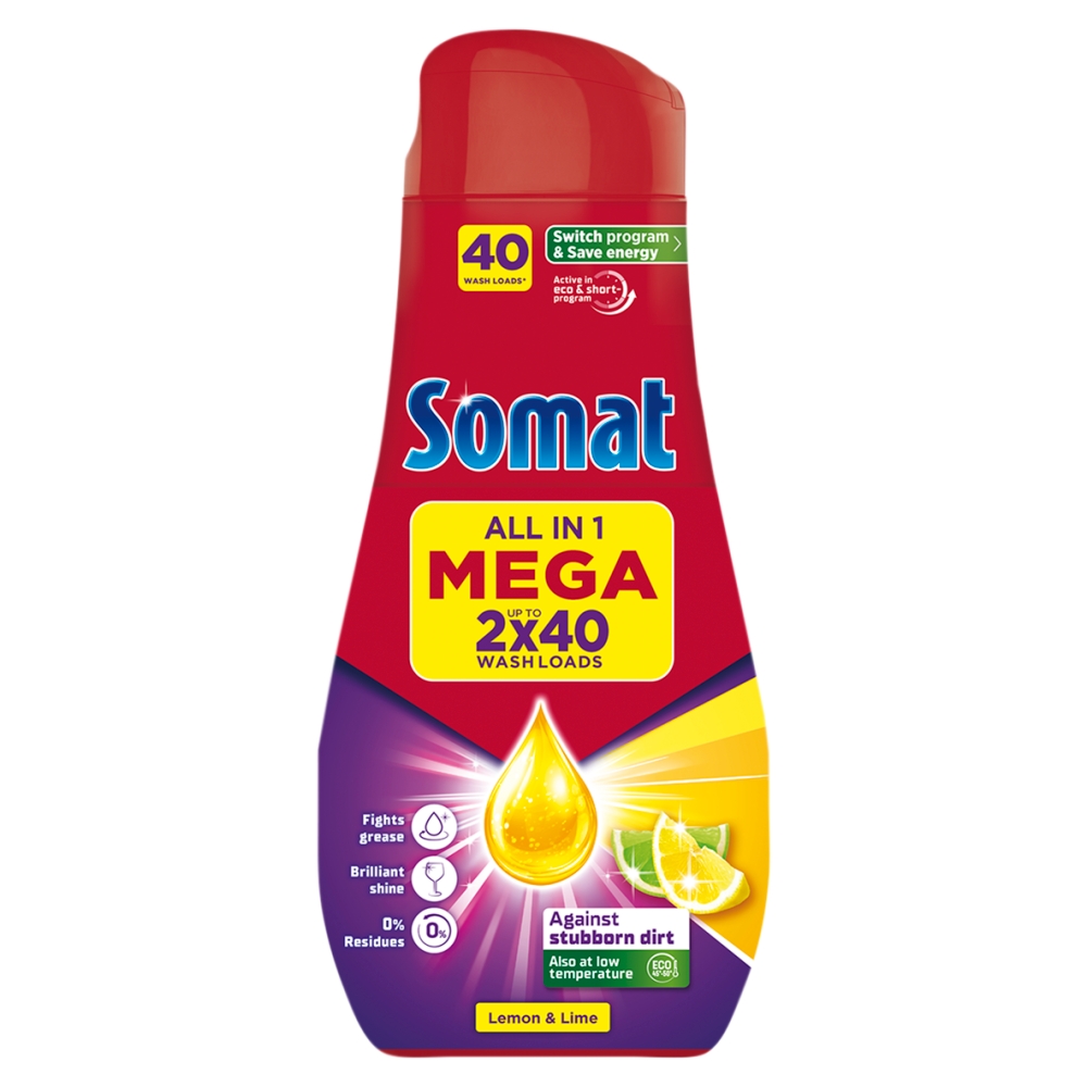 Somat All in 1 Lemon & Lime Power gél do umývačky