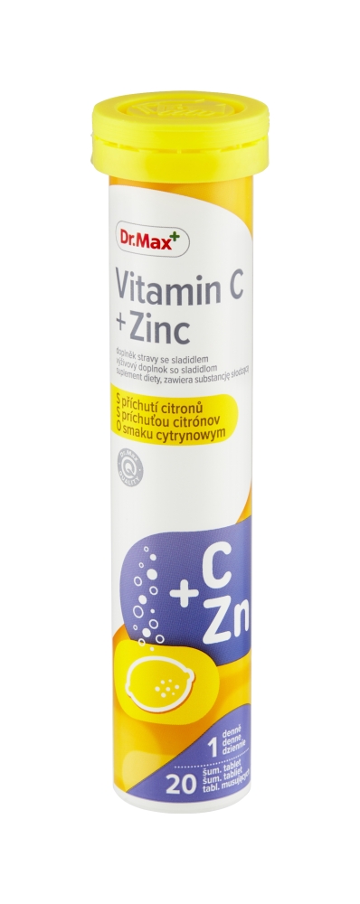 Dr. Max Dr. Max Vitamín C 500 mg + Zinok, 20 šumivých tabliet