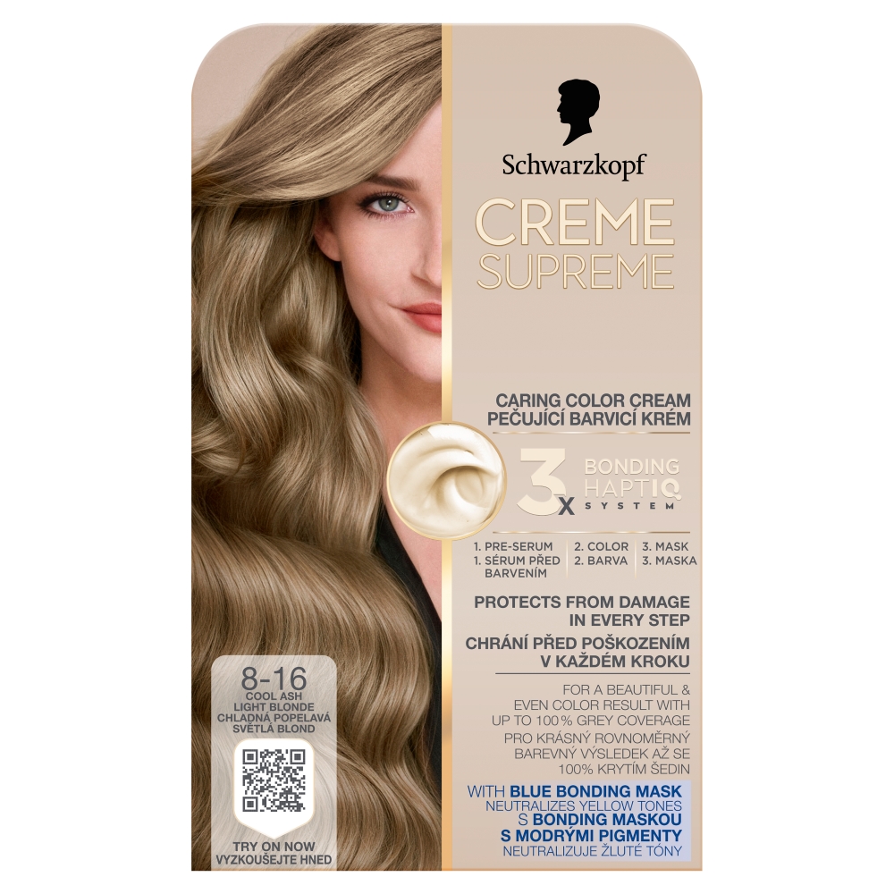 Schwarzkopf Creme Supreme 8-16 chladná popolavá svetlá blond farba na vlasy
