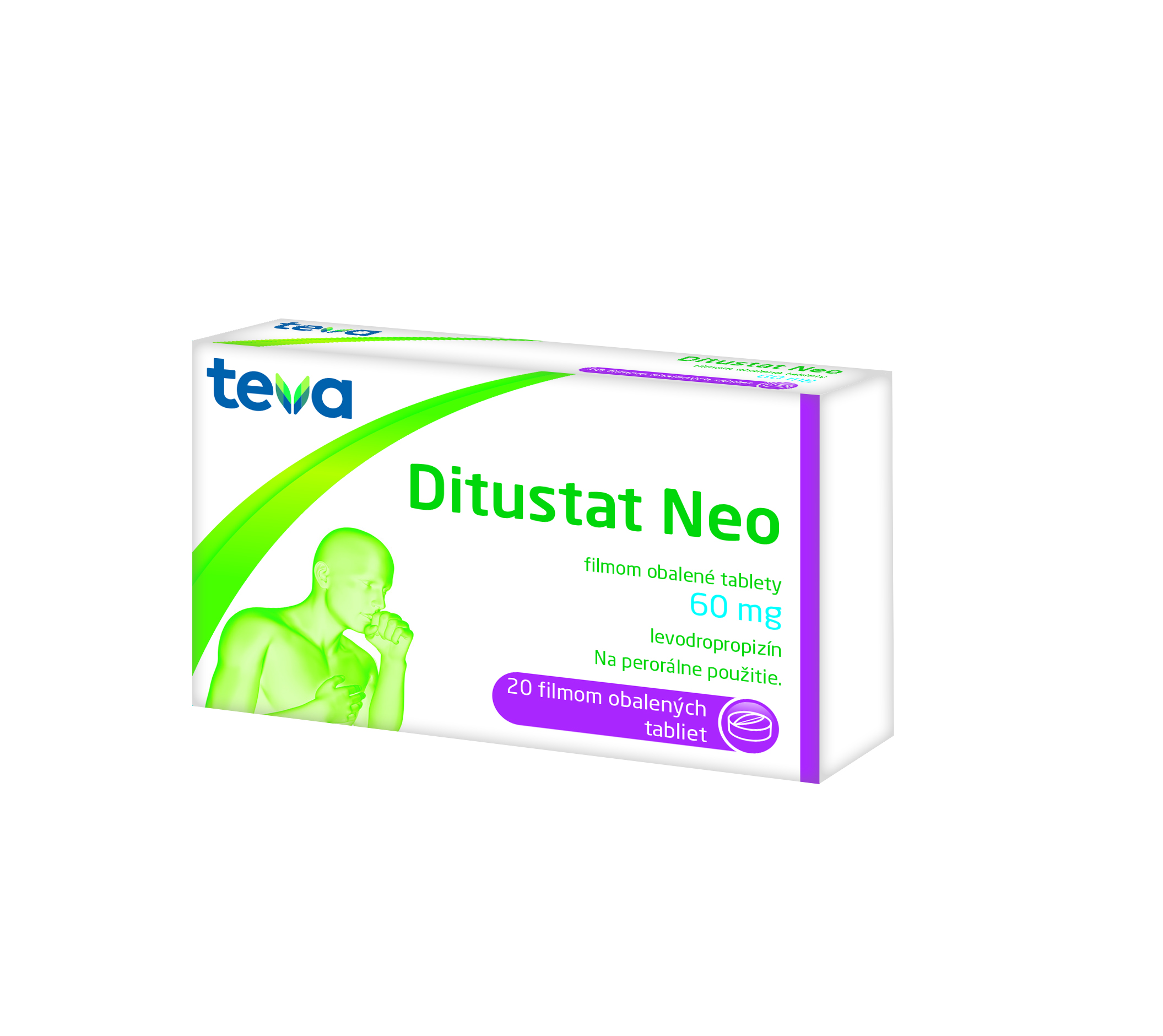 TEVA Ditustat Neo 60 mg tablety na kašeľ – 20 ks