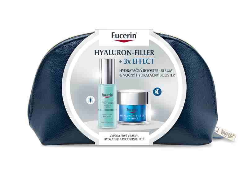 Eucerin Eucerin Vianočná taštička Hyaluron-Filler + 3x Effect Hydratačný booster sérum + Nočný hydratačný booster