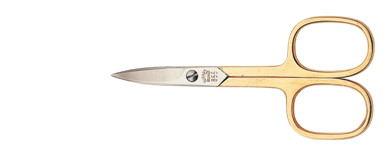 Nippes Solingen Nippes Nožničky na nechty zahnuté zlátené 9 cm
