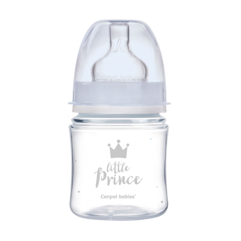 Canpol babies Dojčenská antikoliková fľaša široká EasyStart Royal Baby modrá