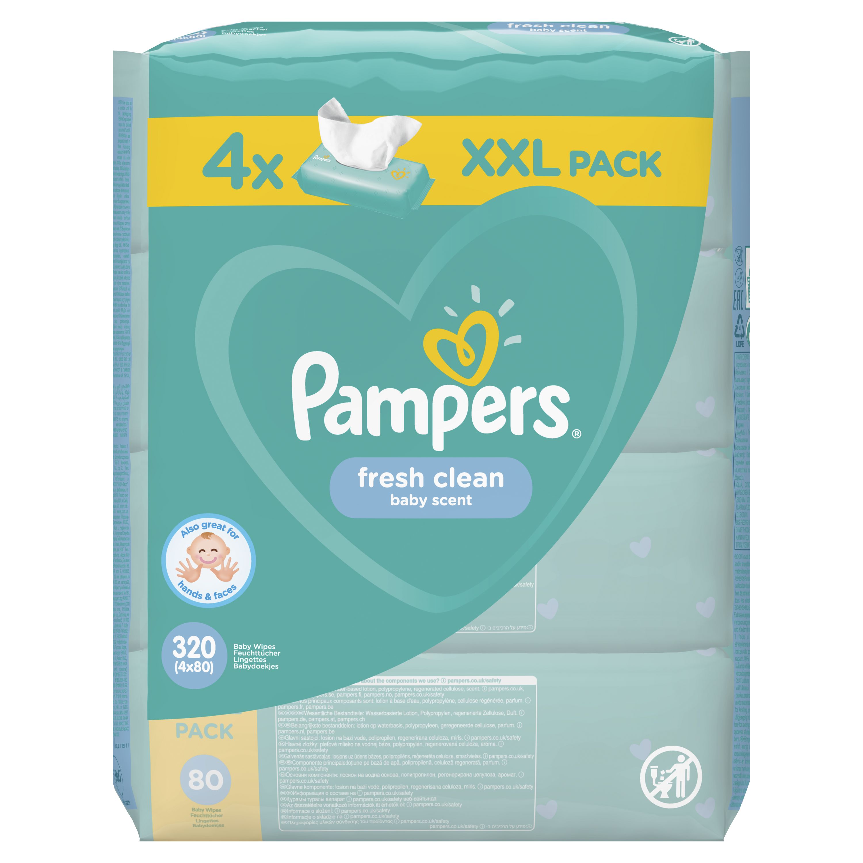 Pampers Pampers Wipes 320ks (4x80) Fresh clean