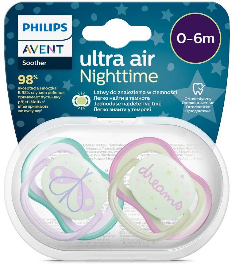 Philips AVENT Cumlík Philips Avent Ultra air nočný 0-6m dievča 2ks