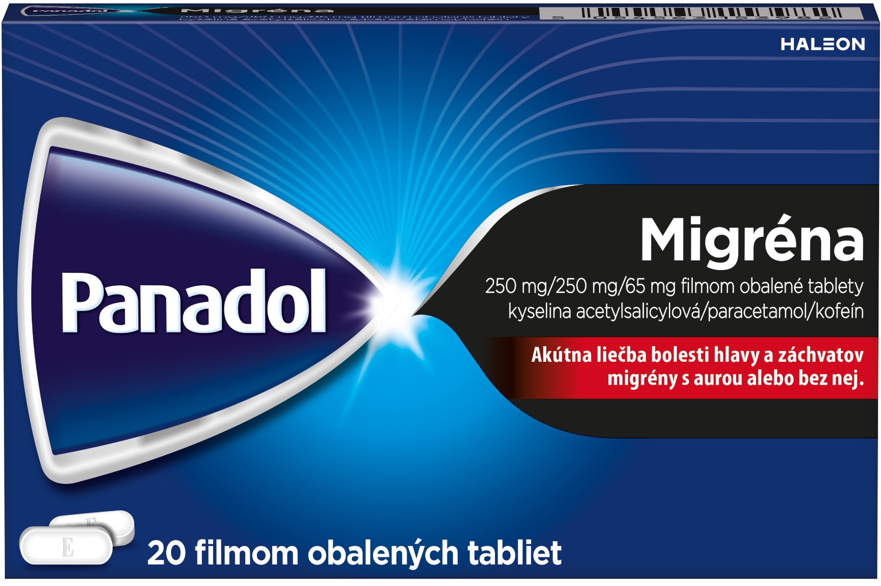 Panadol Panadol Migréna 250 mg tablety pri bolesti hlavy – 20 ks