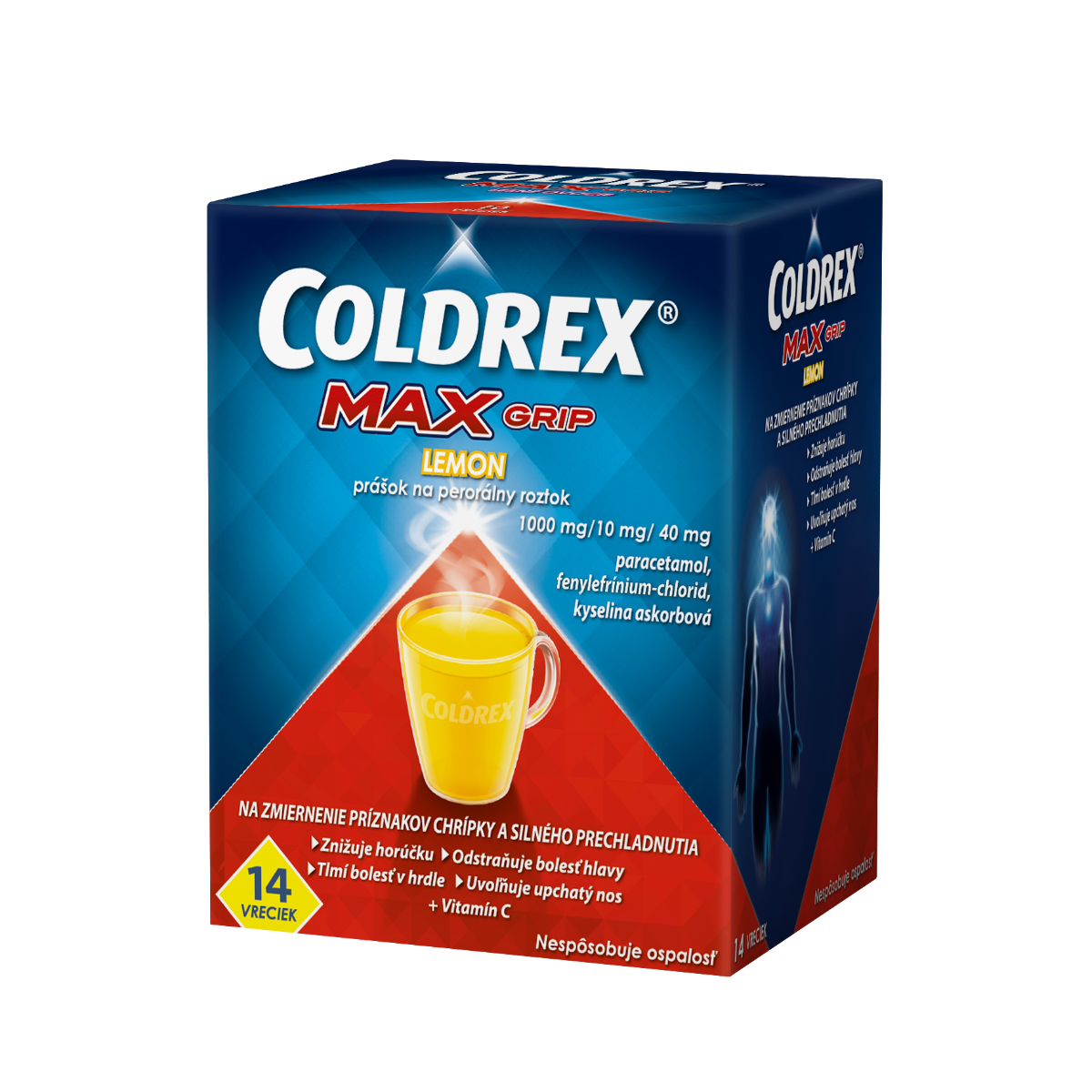 Coldrex Coldrex MaxGrip Citrón horúci nápoj pri chrípke a horúčke – 14 ks