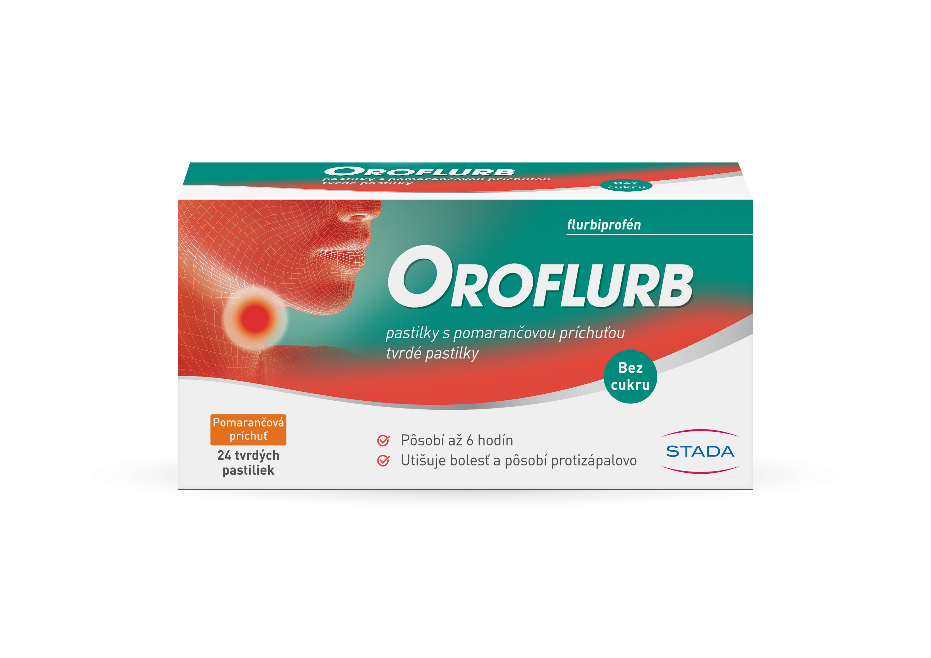 Orofar Oroflurb pastilky pri bolesti hrdla – 24 ks