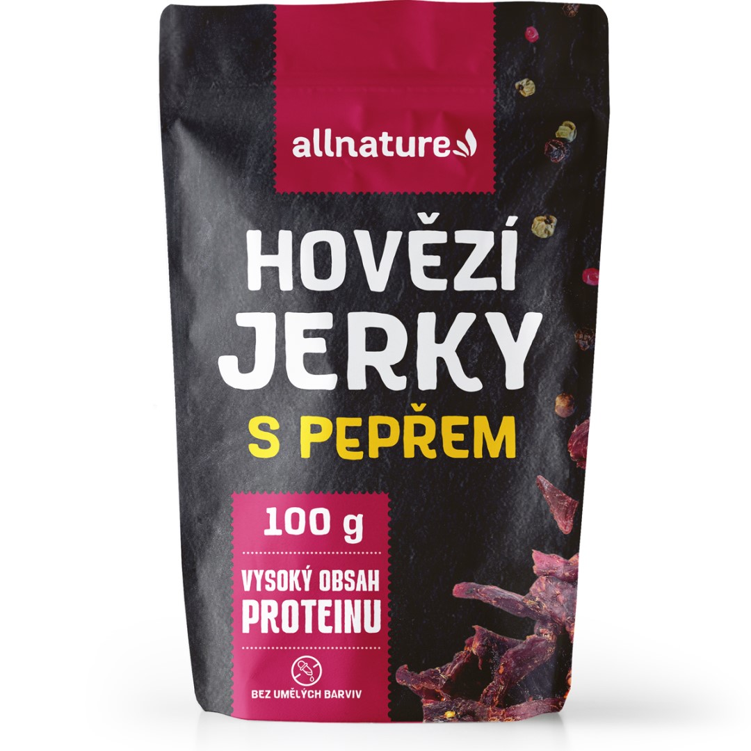 Allnature Beef Pepper Jerky 100g (obrázok 2)