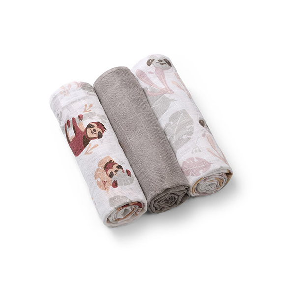 Babyono Babyono Plienky mušelínové Super Soft 3 ks - Grey, 70x70 cm