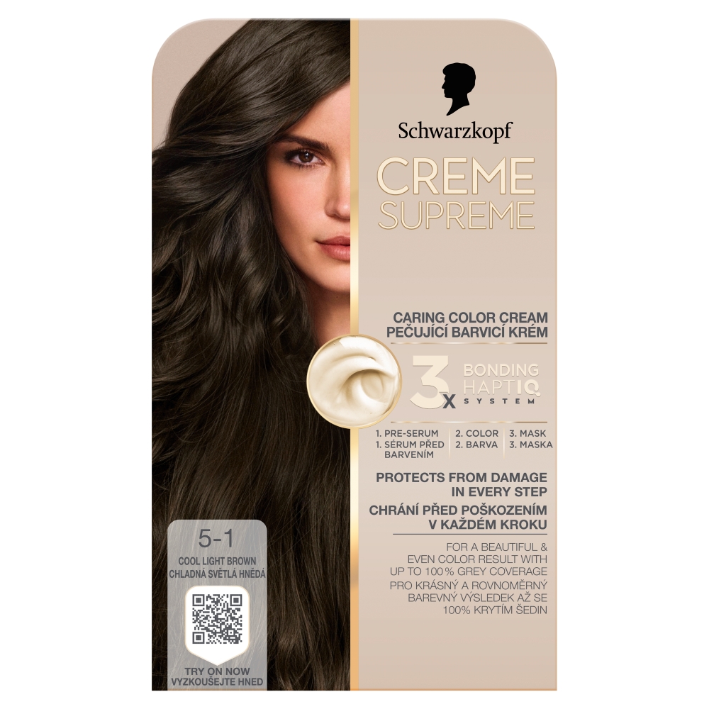 Schwarzkopf Creme Supreme 5-1 chladná svetlá hnedá farba na vlasy