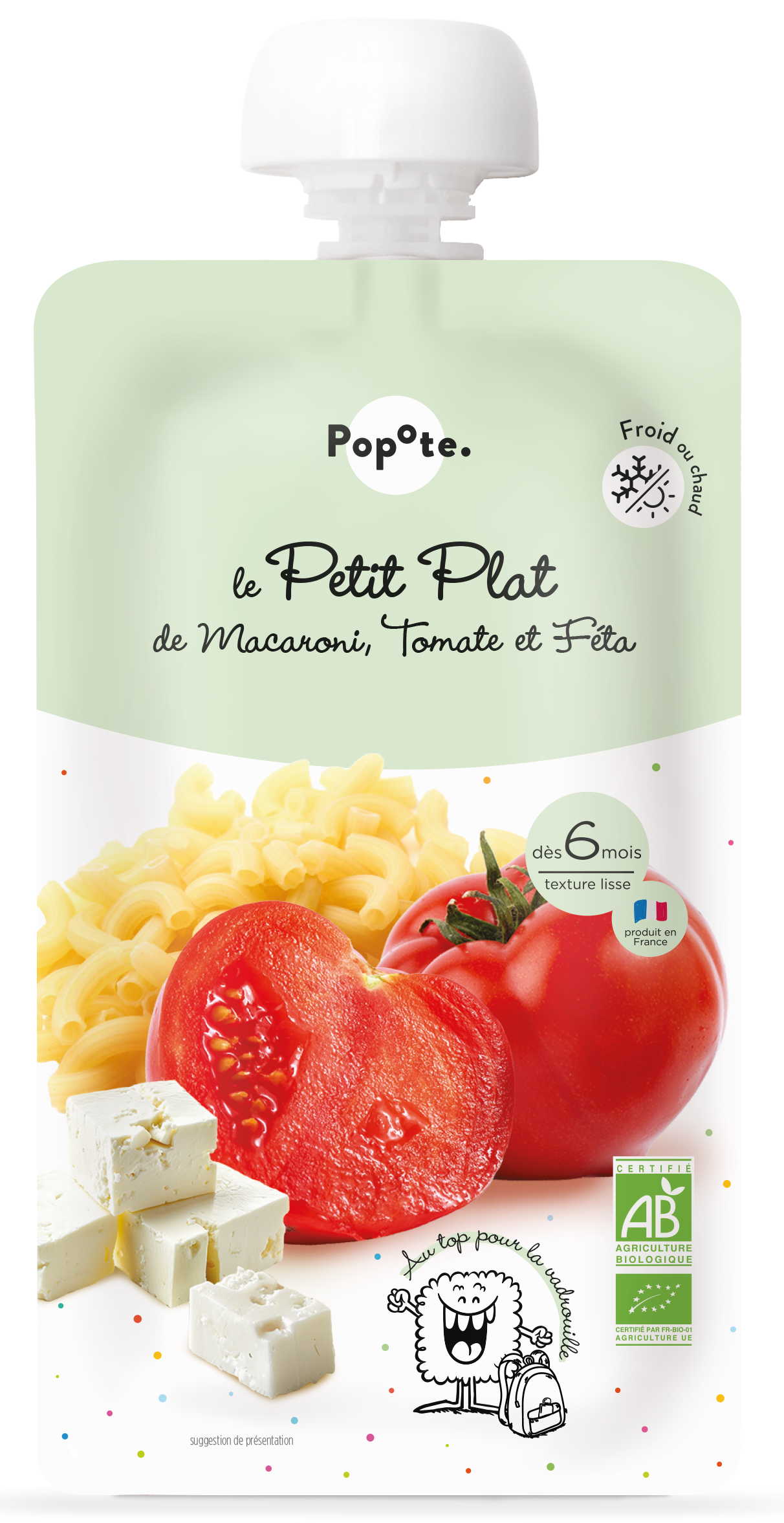 Popote Popote detské menu s cestovinami, paradajkami a fetou