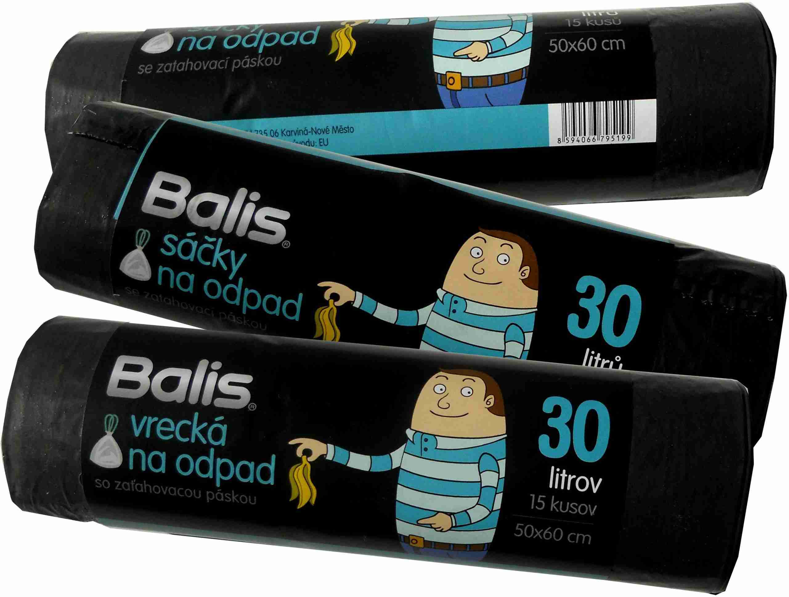 BALIS Balis LD vrecia zaťahovacie 30l/15ks