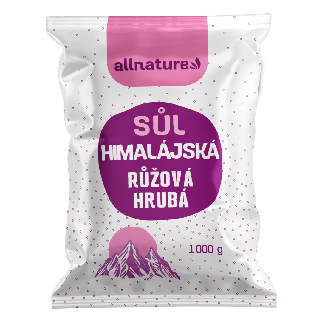 Allnature Himalájska Soľ Ružová Hrubá 1000g