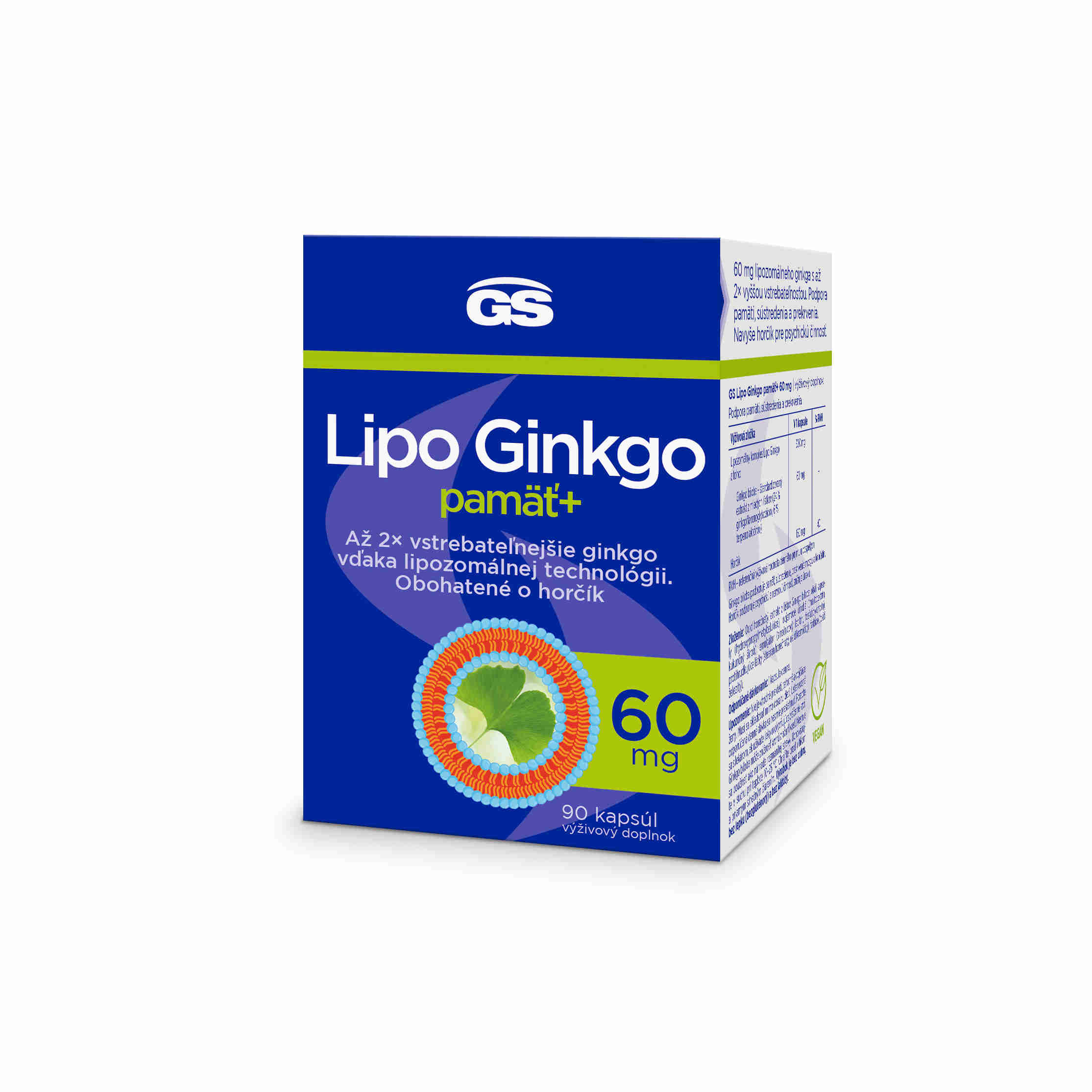 GS Lipo Ginkgo pamäť+ 60mg