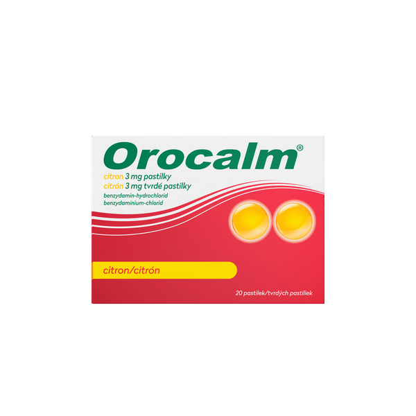 Orocalm Orocalm Citrón pastilky pri bolesti hrdla – 20 ks