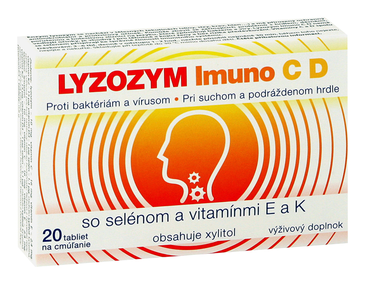 LYZOZYM Lyzozym imuno c d so selénom a vitamínmi e a k 20 tbl. Na cmúľanie