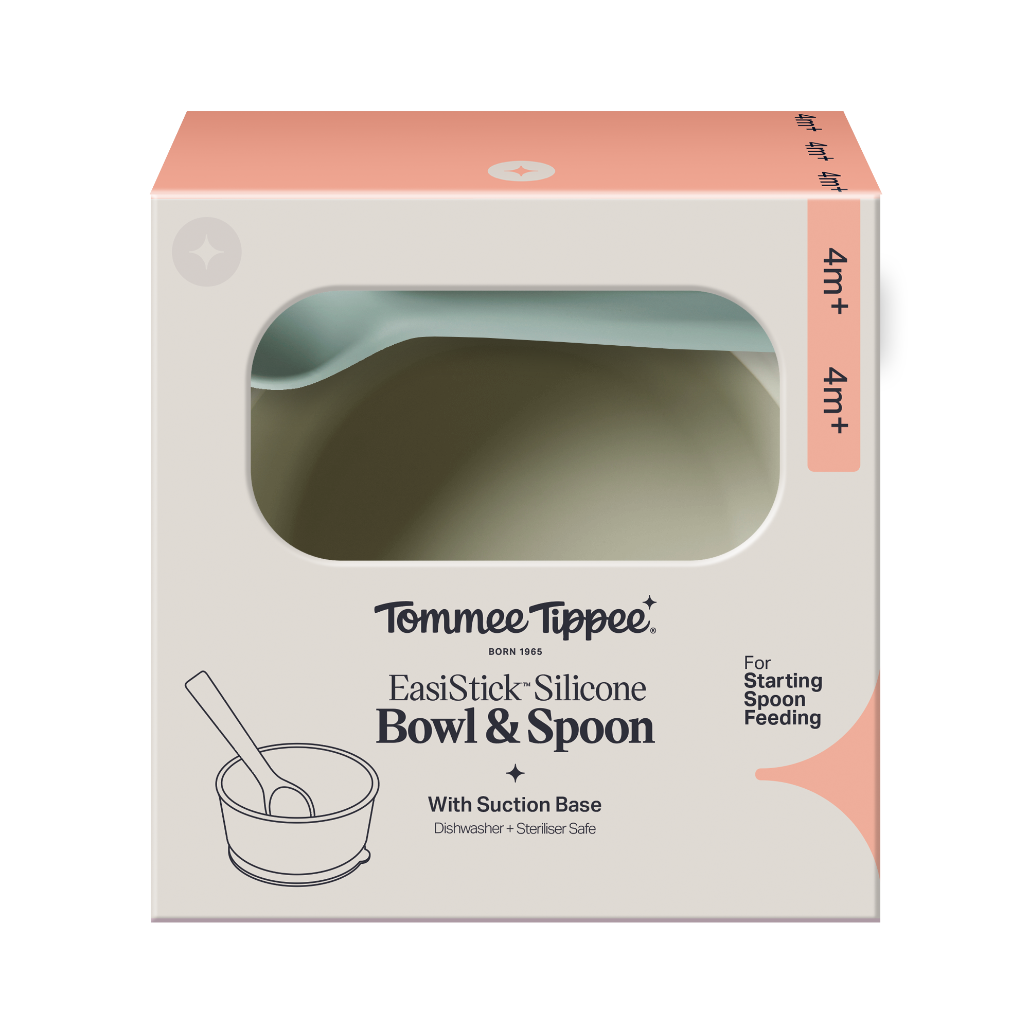 Tommee Tippee Tommee Tippee Silikón. miska s prísavkou a lyžičkou zelená