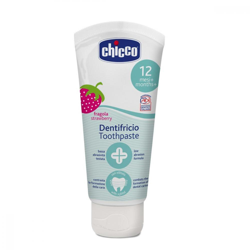 Chicco Chicco Pasta zubná Jahoda bez fluóru 50ml, 12m+