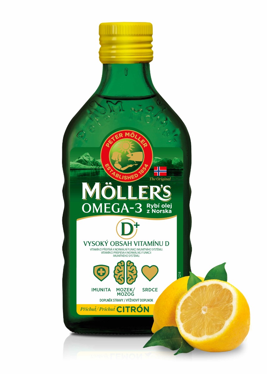 Möller´s Omega-3 Rybí olej D+ s citrónovou príchuťou