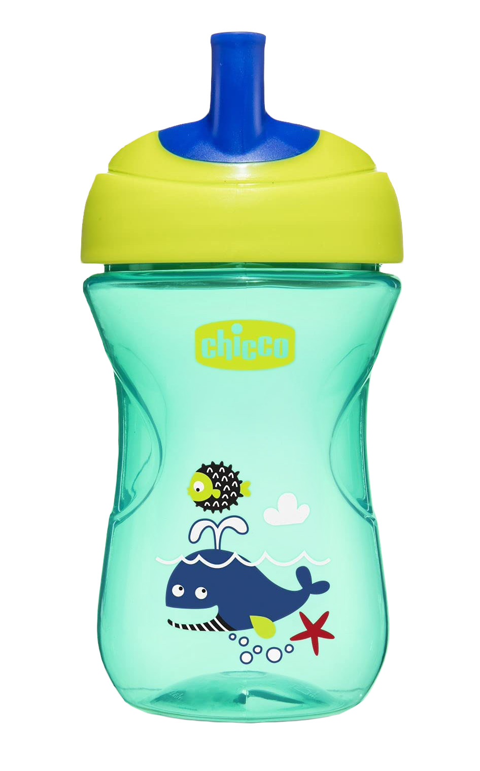 Nutrilon Chicco Hrnček Advanced so slamkovým náustkom 266 ml zelený 12m+