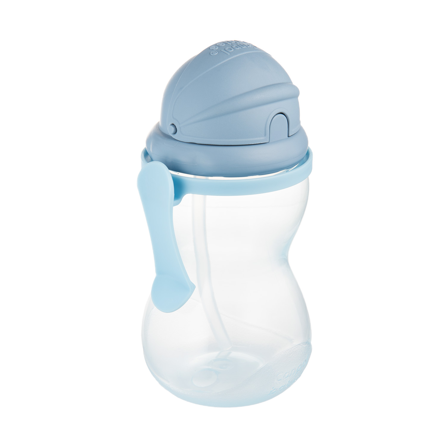 Canpol babies Športová fľaša so silikónovou slamkou 370ml 12m+ modrá