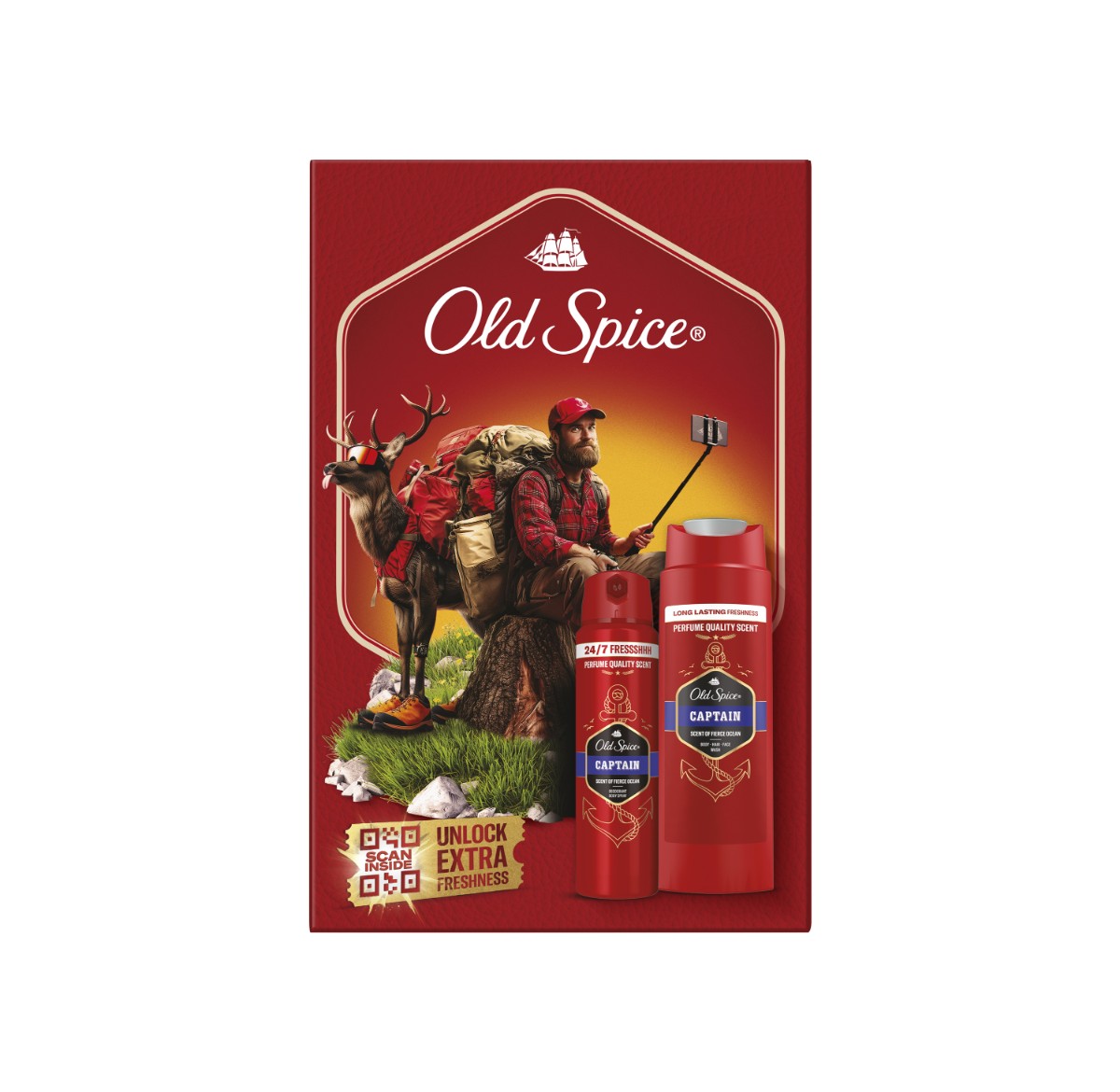Old Spice Old Spice darčeková sada Outdoor Explorer s deodorantom v spreji a sprchovým gélom Captain