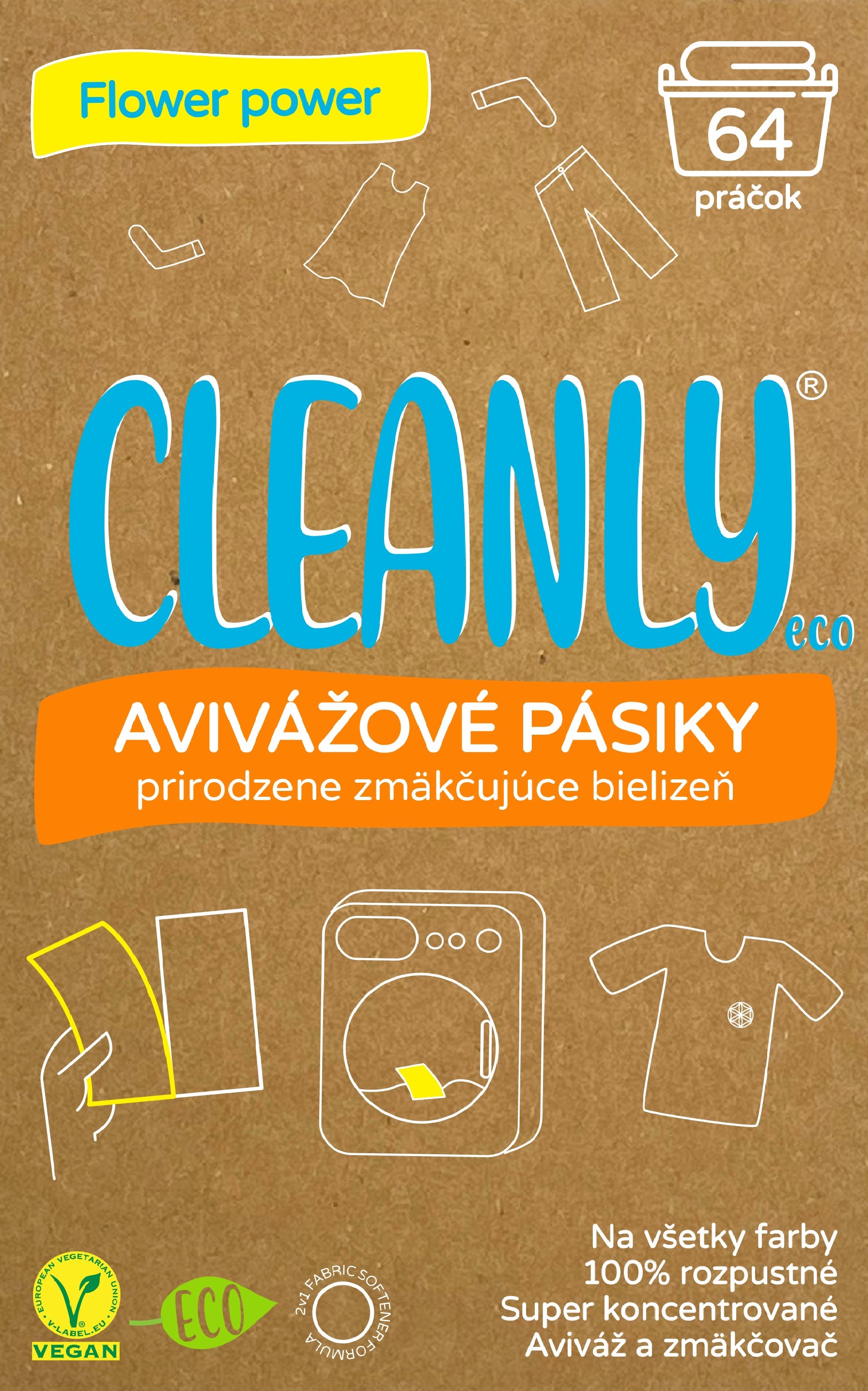 Cleanly Eco Cleanly Avivážové pásiky - Flower Power - 64 praní