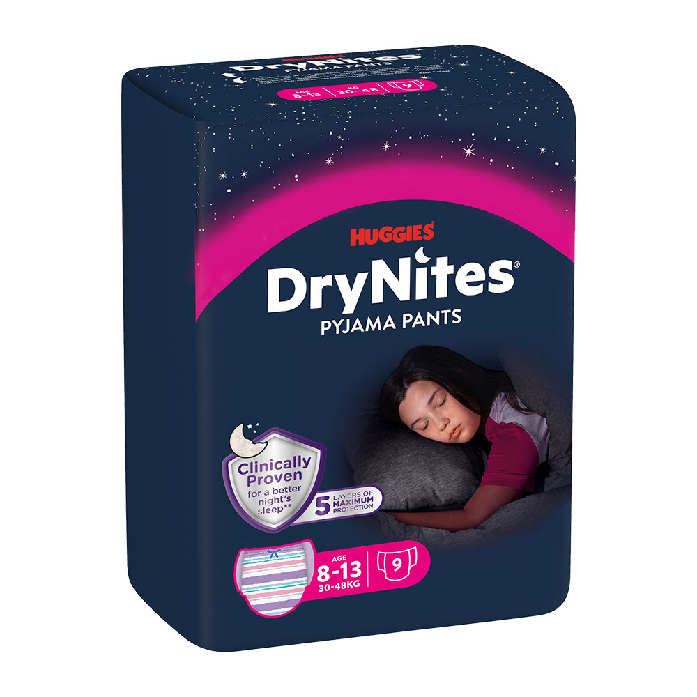Huggies dry nites l girls 30-48kg 9ks