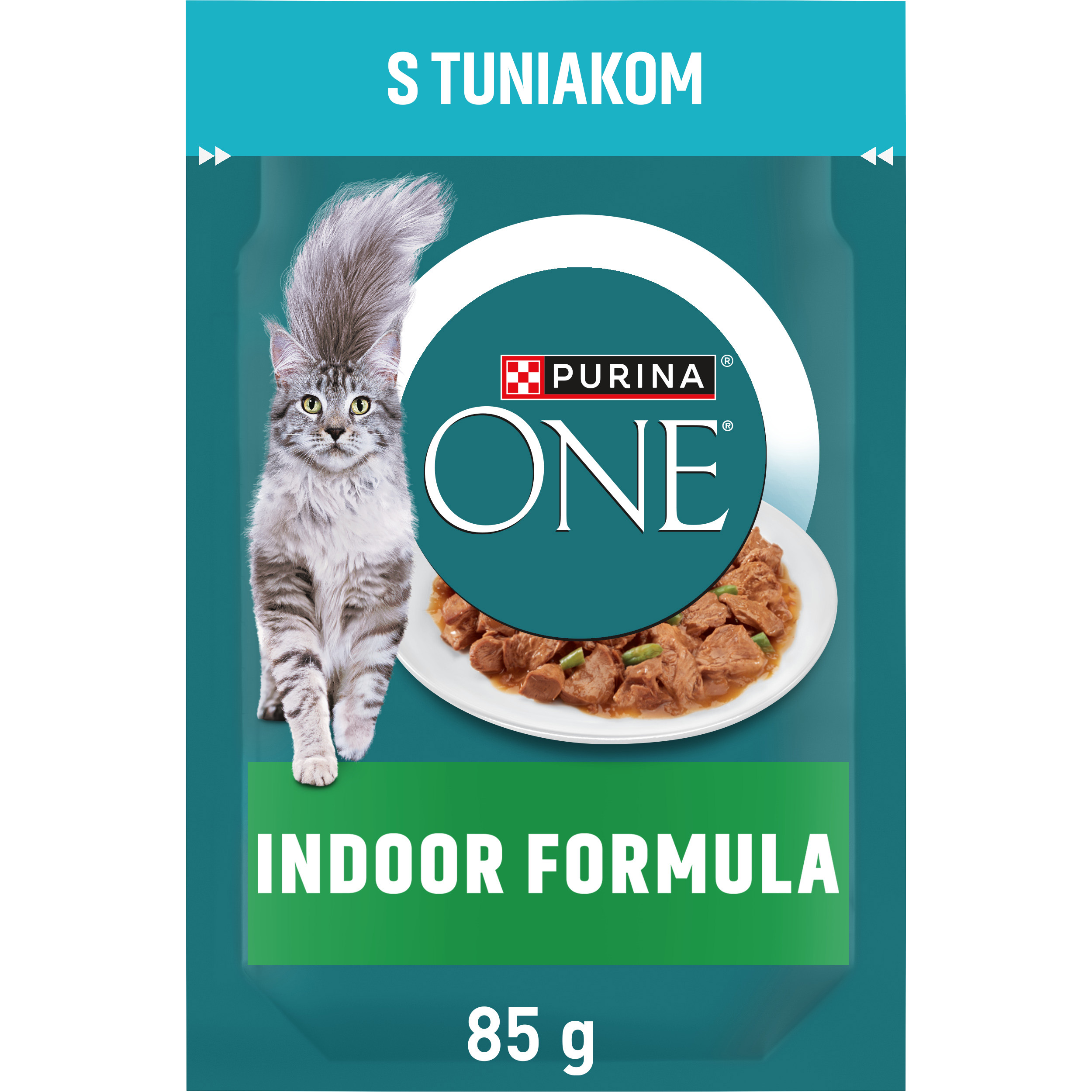 Purina ONE Purina One Indoor mini filetky s tuniakom a zelenými fazuľkami v šťave 85g