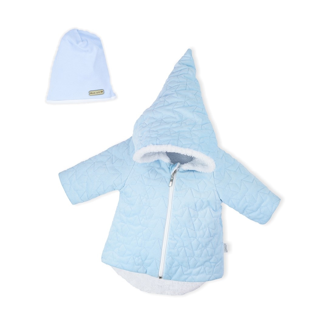 Nicol Zimný dojčenský kabátik s čiapočkou Nicol Kids Winter modrý 56 (0-3m), 20C44226