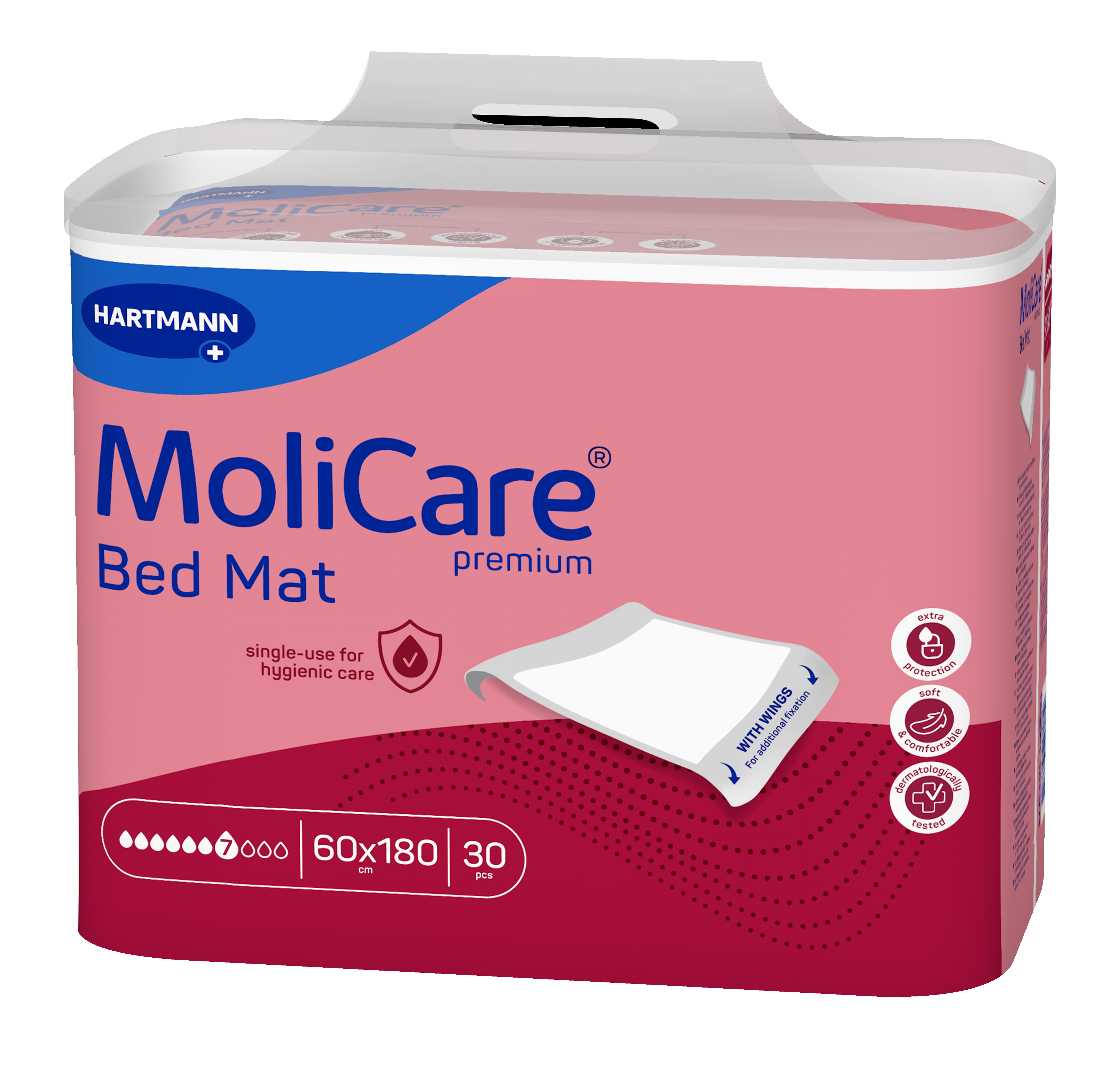 MoliCare MoliCare Premium Bed Mat 7 kvapiek wings, absorpčná podložka s krídelkami, 60x90 cm, rozmer s krídelkami 60x180 cm