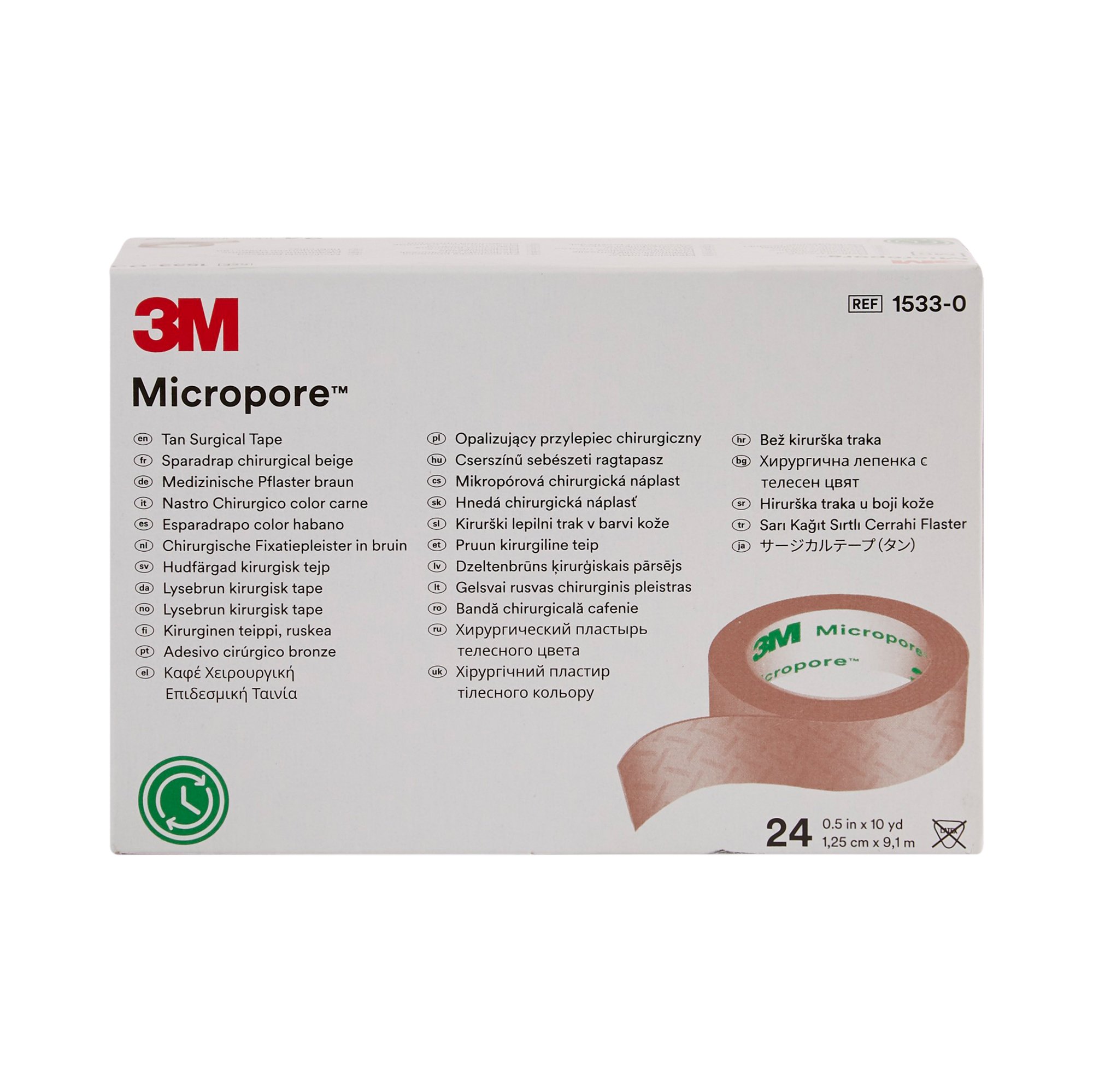 Solventum Transpore Solventum 3M Micropore 15330 Hnedá 2,5Cmx9,1M 24Ks