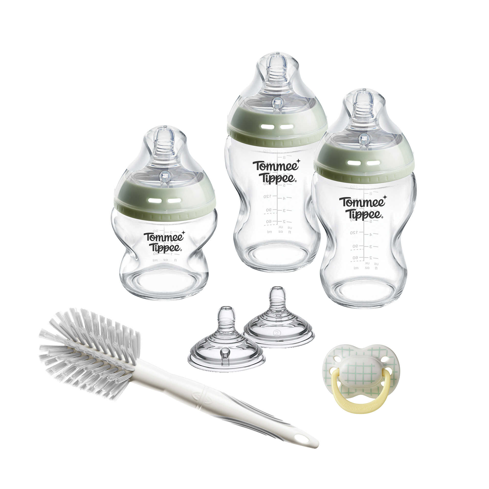 Tommee Tippee Tommee Tippee Natural Start Anti-Colic novorodenecký starter kit samosterilizačných sklenených flaštičiek, 0m+, zelená