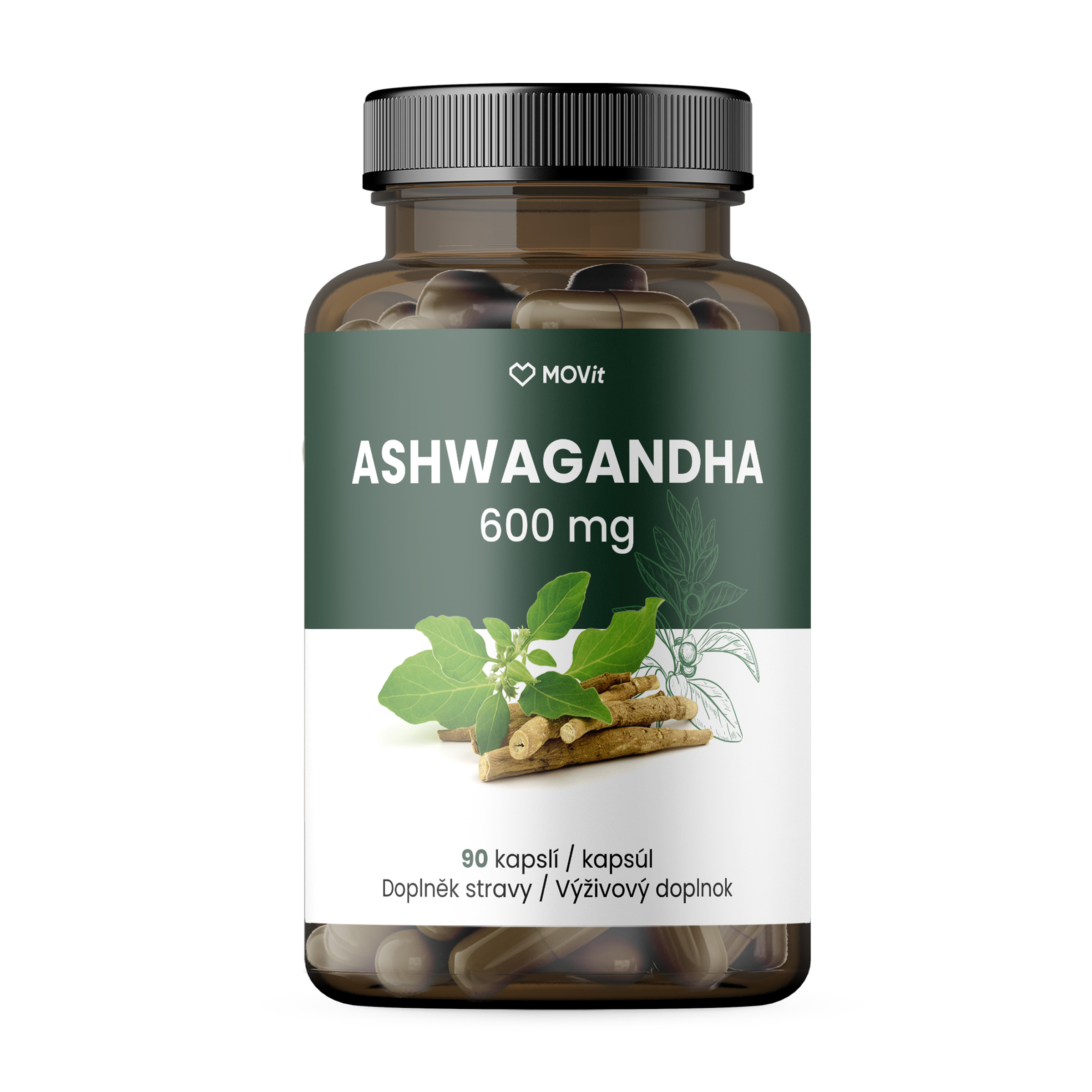 MOVit Movit Ashwagandha 600 mg Premium, 5 % withanolidov