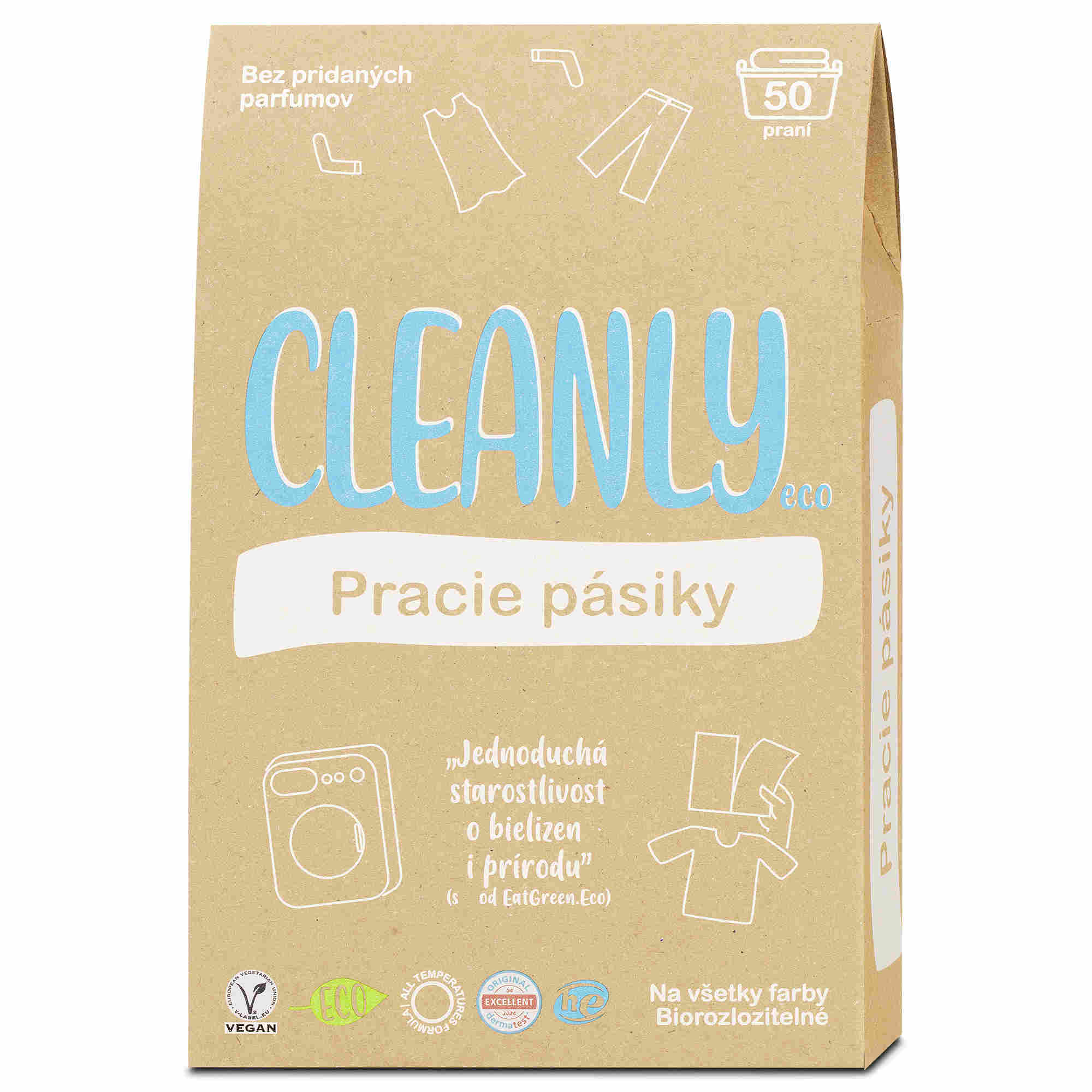 Cleanly Eco Cleanly pracie pásiky bez vône , 50 praní