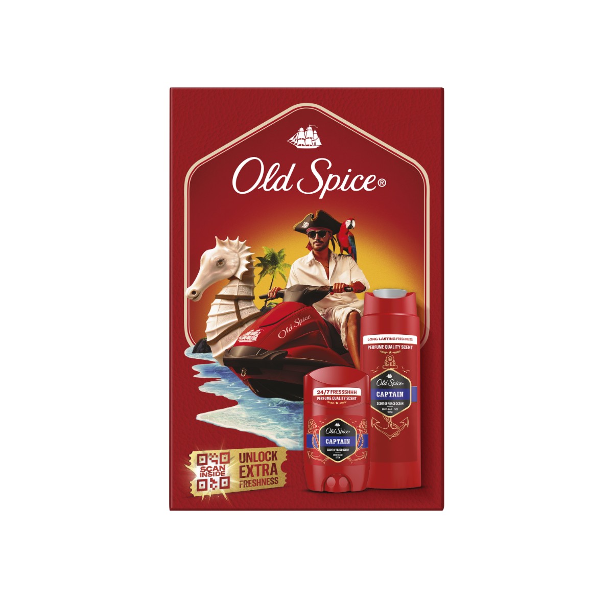 Old Spice Old Spice darčeková sada Captain s tuhým deodorantom a sprchovým gélom